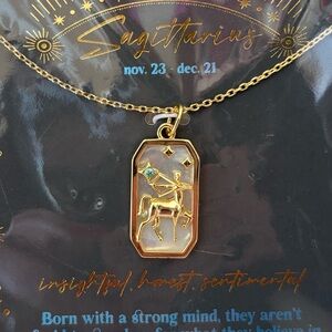 Sagittarius Pearl essential Hypoallergenic Gold Chain Astrology Sign Necklace